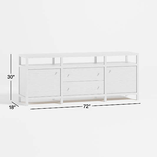 Keane 72" Espresso Solid Wood Storage Media Console