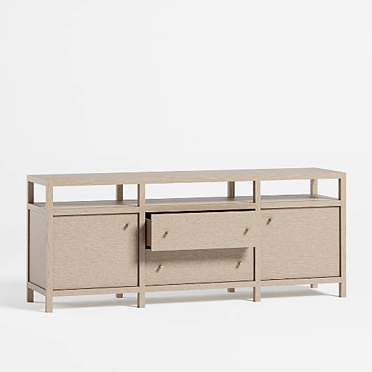 Keane Weathered Natural Wood Storage Media Console (72"-86")