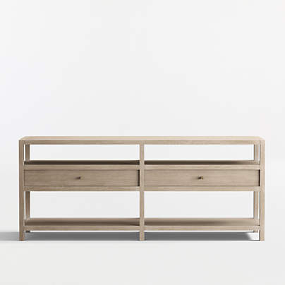 Keane Weathered Natural Wood Storage 72" Console Table