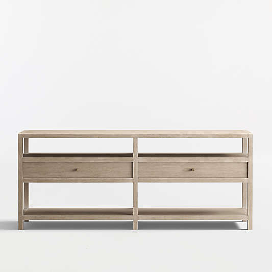 Keane Weathered Natural Wood Storage 72" Console Table