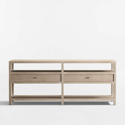 Keane Weathered Natural Wood Storage 72" Console Table