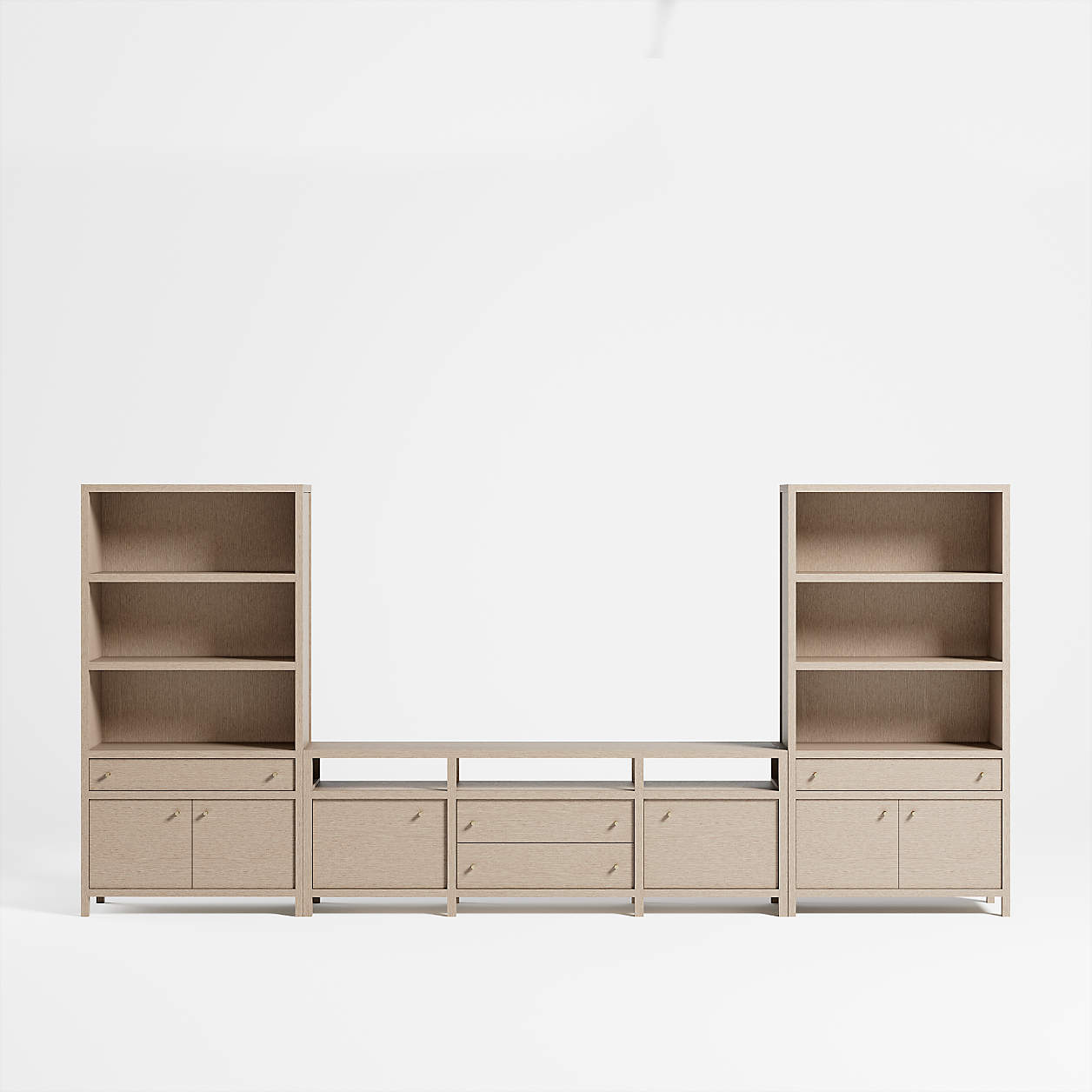 Keane Weathered Natural Wood 86" Media Console/TV Stand with 2 Storage