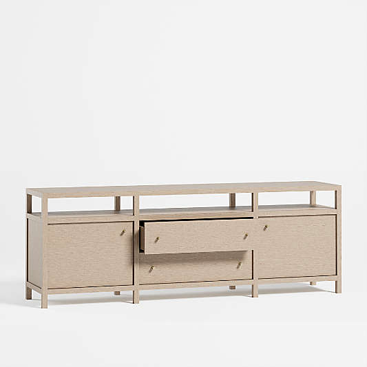 Keane Weathered Natural Wood 86" Storage Media Console