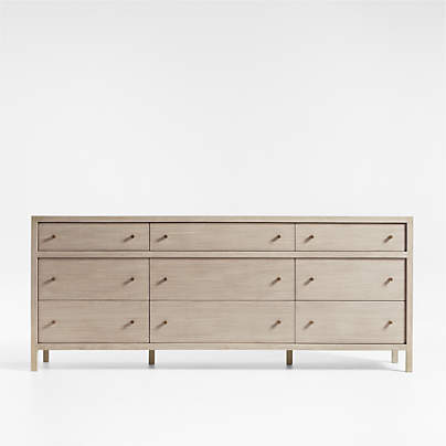 Keane 84" Weathered Natural Solid Wood 9-Drawer Dresser