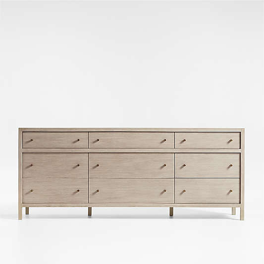 Keane 83.5" Weathered Natural Solid Wood 9-Drawer Dresser