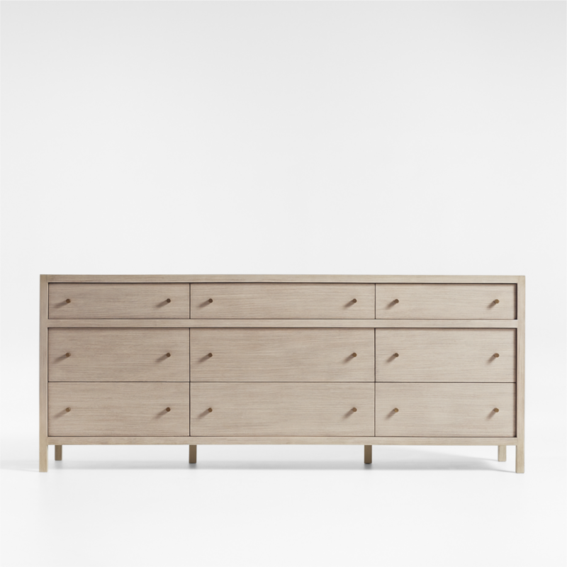 Viewing product image Keane 84" Weathered Natural Solid Wood 9-Drawer Dresser - image 1 of 10