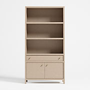 Keane Weathered Natural Wood Closed Bookcase