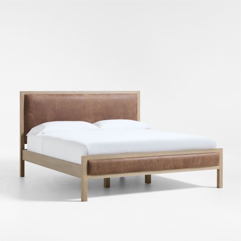 Keane Weathered Natural Wood and Leather King Bed - image 2 of 6