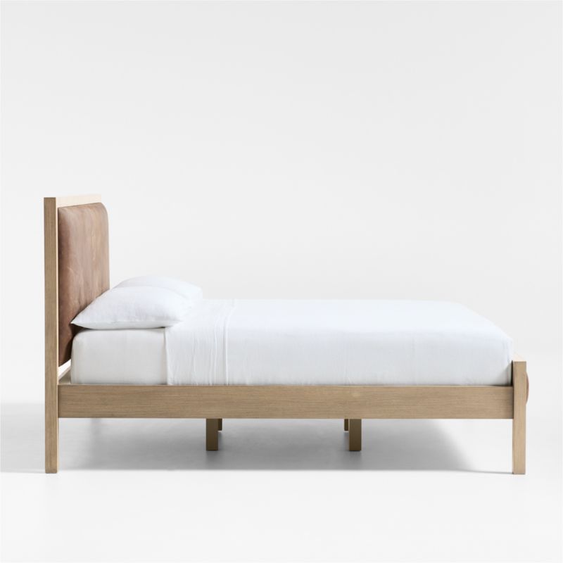 Keane Weathered Natural Wood and Leather King Bed - image 3 of 6