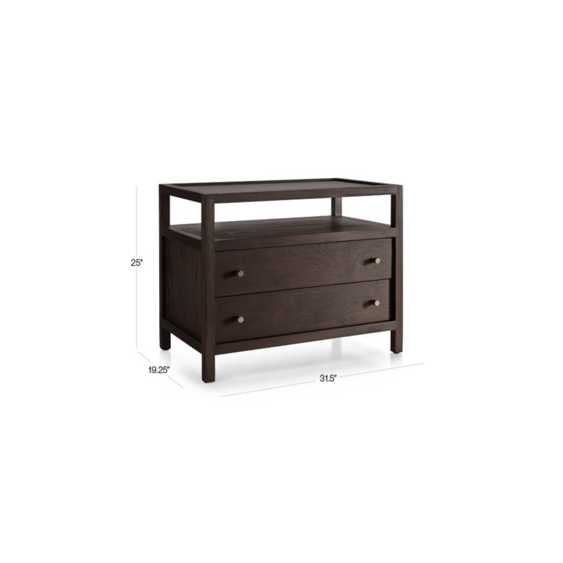 View Keane Espresso Solid Wood Charging Nightstand - image 2 of 17