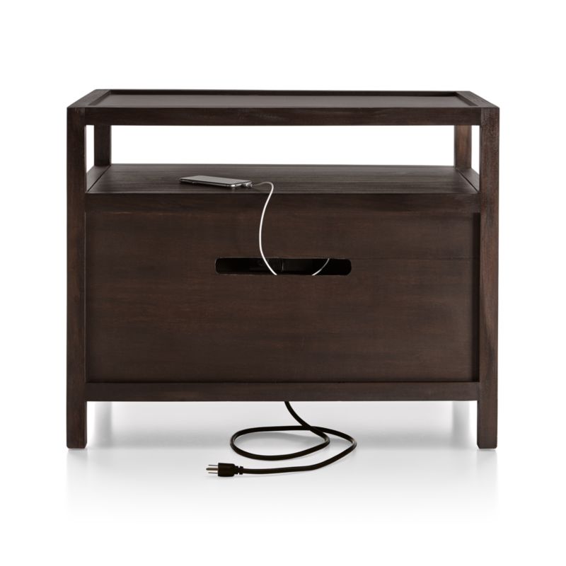 Keane Espresso Solid Wood Charging Nightstand - image 9 of 17