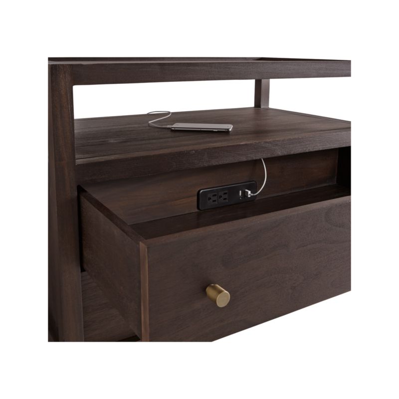 Keane Espresso Solid Wood Charging Nightstand - image 8 of 17