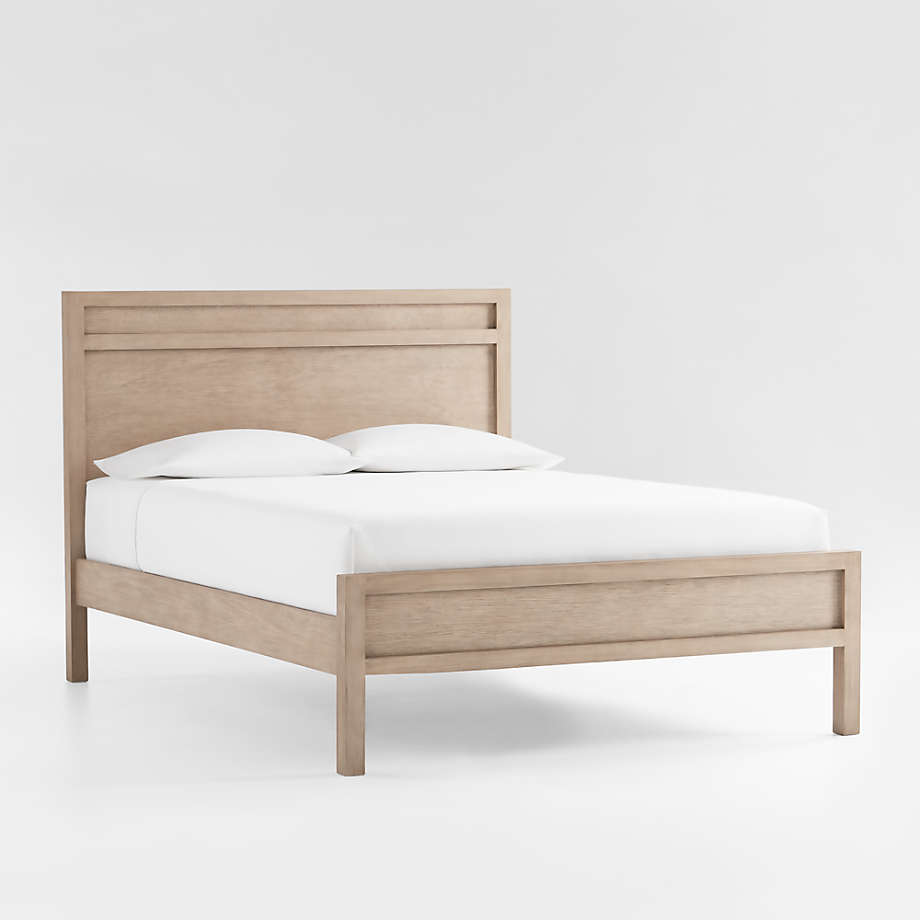 Natural wood clearance queen bed