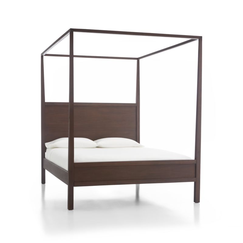 Keane Espresso Wood Queen Canopy Bed