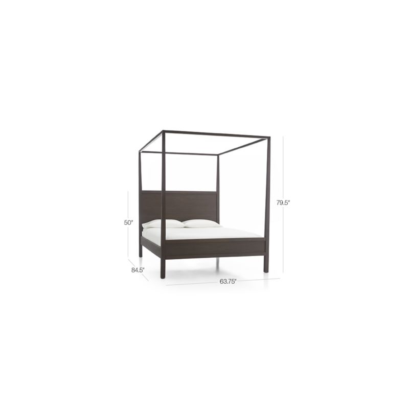 Keane Espresso Wood Queen Canopy Bed