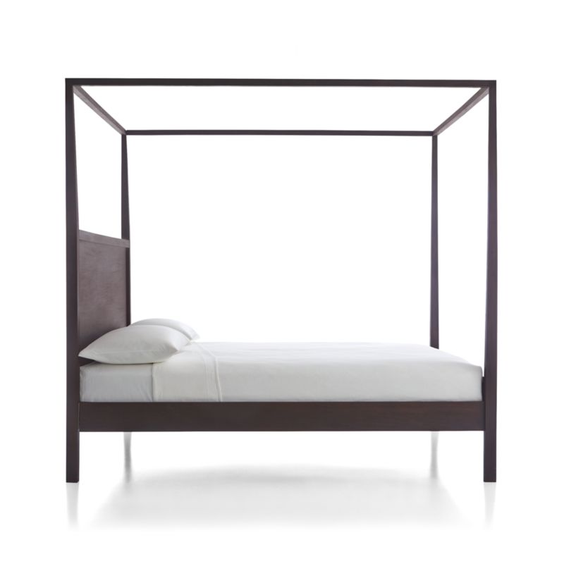 Keane Espresso Wood Queen Canopy Bed