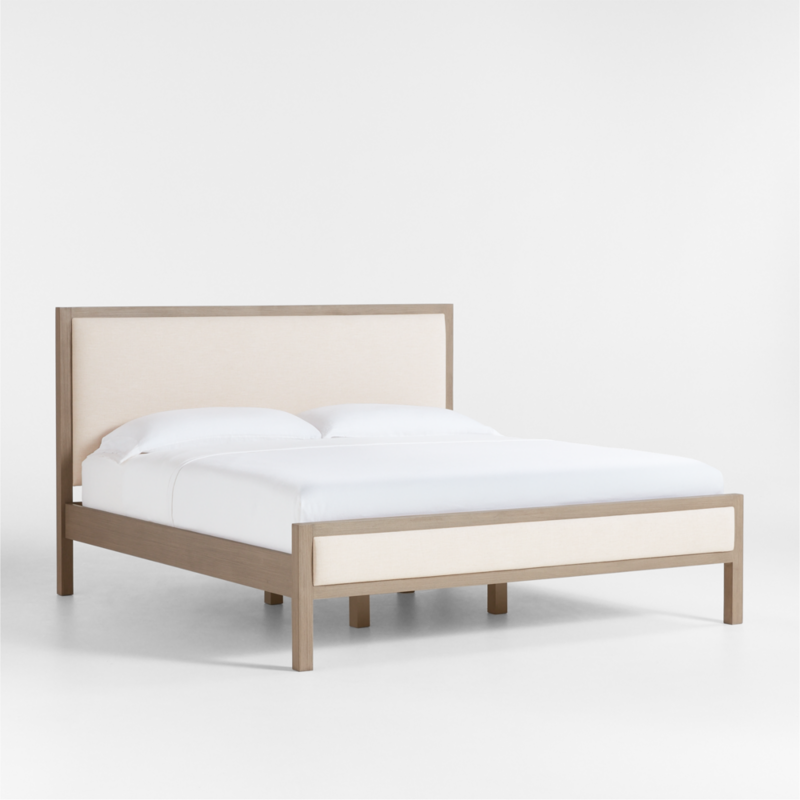 Keane Weathered Natural Wood Upholstered King Bed - image 6 of 10