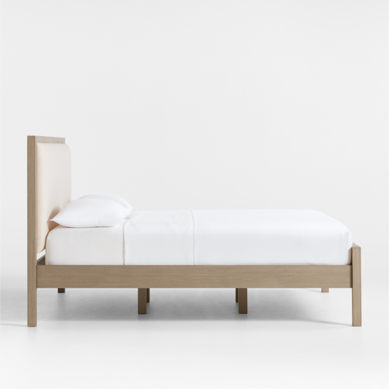 Keane Weathered Natural Wood Upholstered King Bed - image 7 of 10