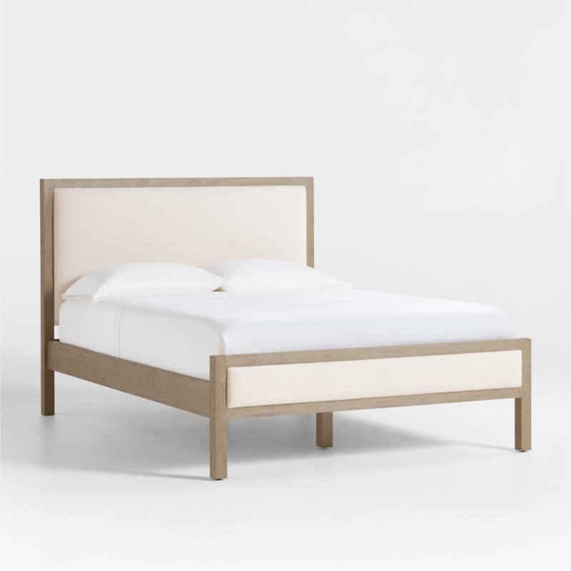 Keane Weathered Natural Wood Upholstered Queen Bed - image 7 of 11