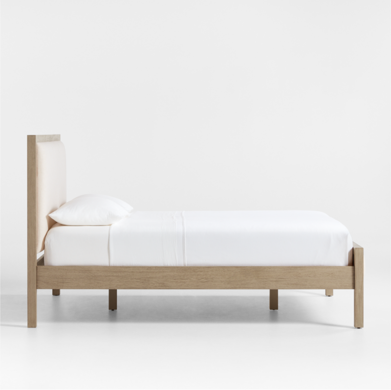 Keane Weathered Natural Wood Upholstered Queen Bed - image 8 of 11