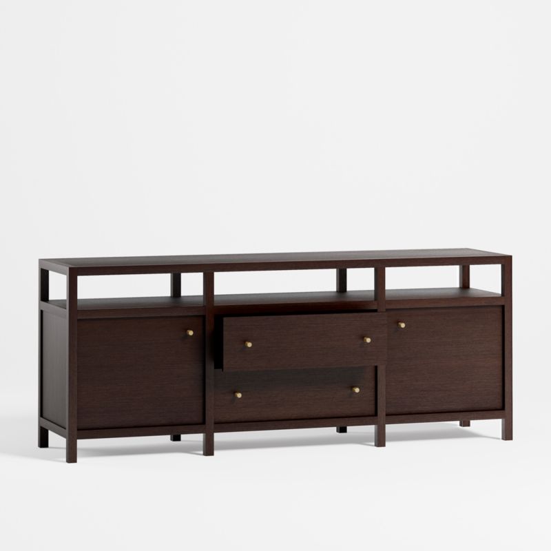 Keane Espresso Wood 72" Storage Media Console