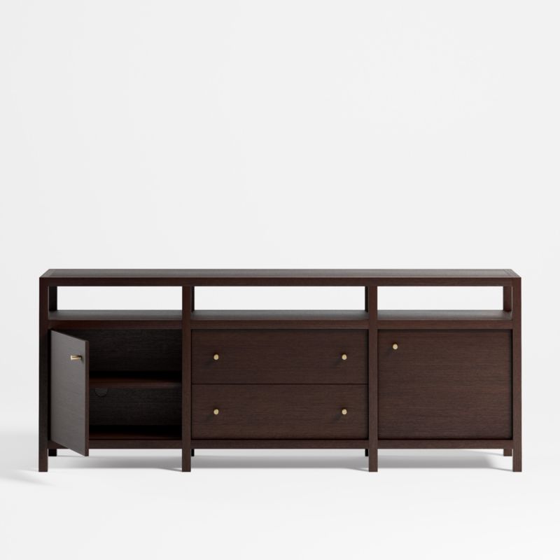 Keane Espresso Wood 72" Storage Media Console