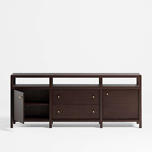Keane 72" Espresso Solid Wood Storage Media Console