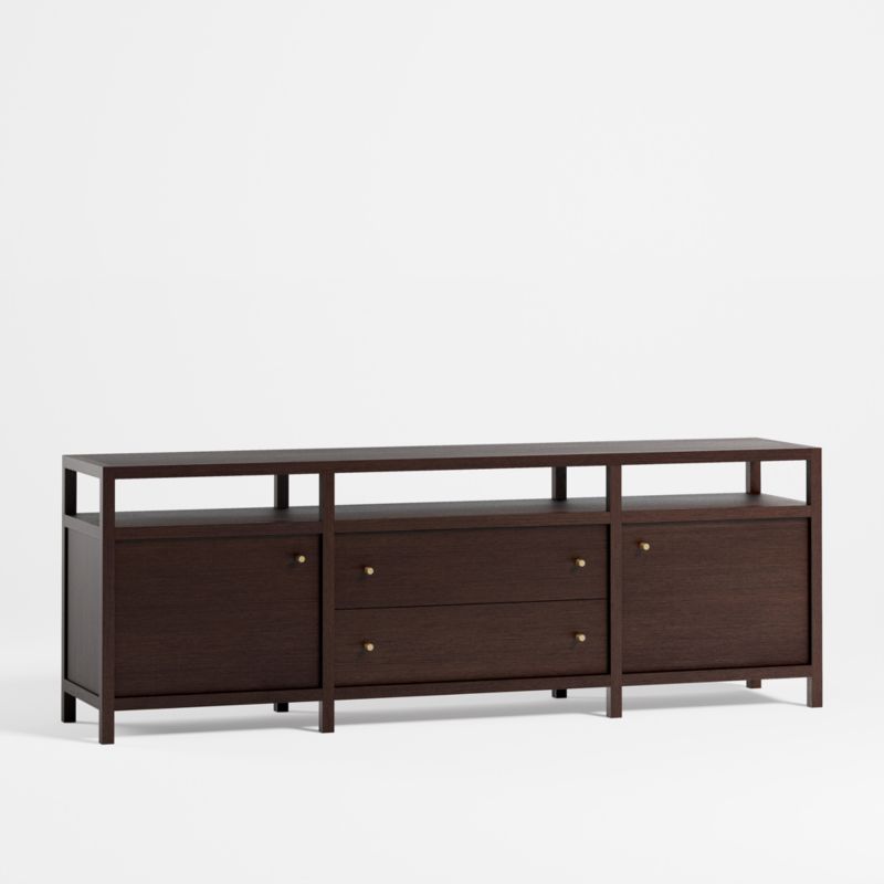 Keane Espresso Wood 86" Storage Media Console