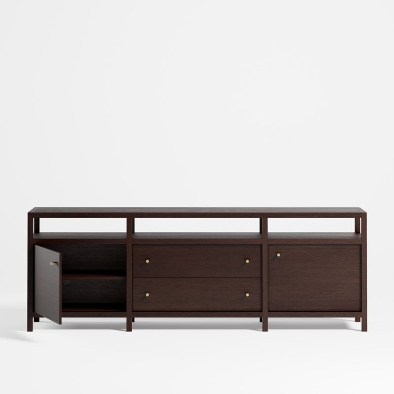 Keane Espresso Wood 86" Storage Media Console