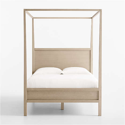Keane Weathered Natural Solid Wood Full Canopy Bed