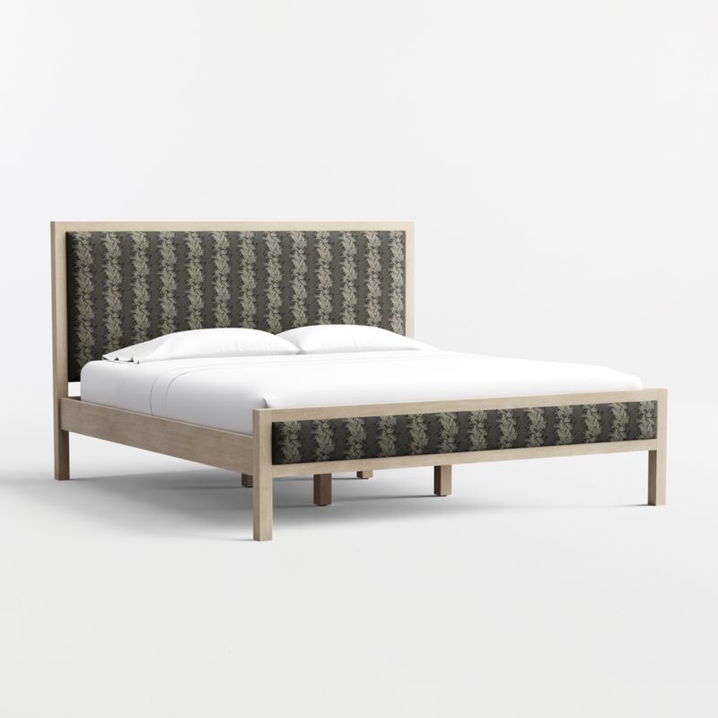 Keane Weathered Natural Wood Upholstered King Bed - image 2 of 6