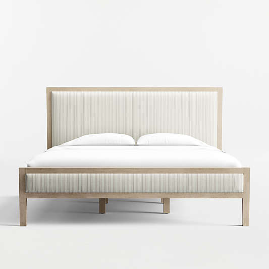 Keane Weathered Natural Wood Upholstered Bed