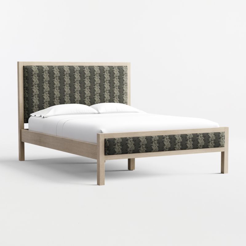 Keane Weathered Natural Wood Upholstered Queen Bed - image 3 of 7