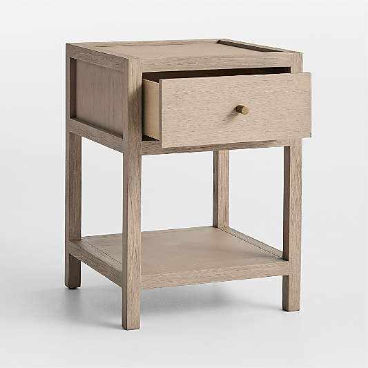 Keane 18" Weathered Natural Solid Wood Narrow Nightstand