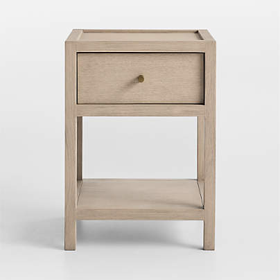 Keane 18" Weathered Natural Solid Wood Narrow Nightstand