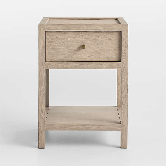 Keane 18" Weathered Natural Solid Wood Narrow Nightstand