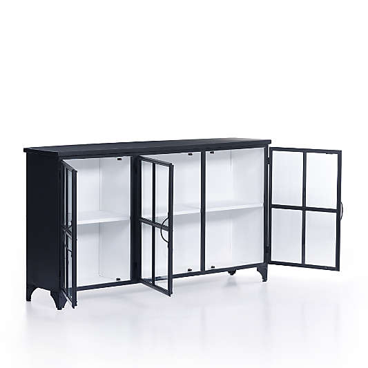 Kedzie Iron Storage Media Console with Glass Doors