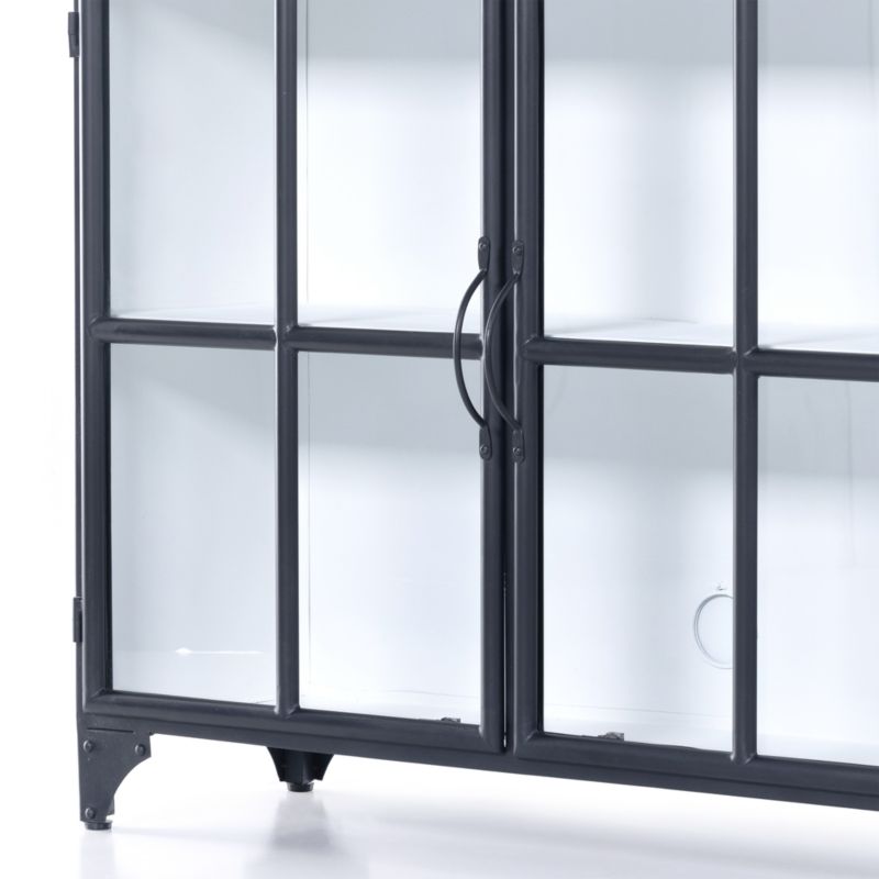 Kedzie Iron Storage Media Console with Glass Doors