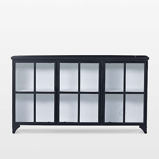 Kedzie Iron Storage Media Console with Glass Doors