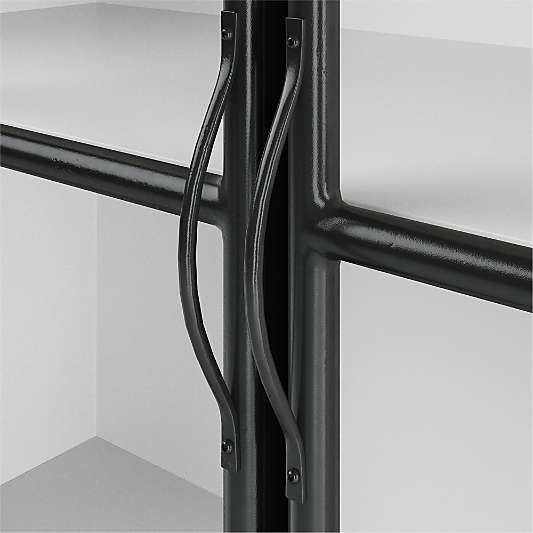 Kedzie 48" Black-and-White Iron Storage Display Cabinet