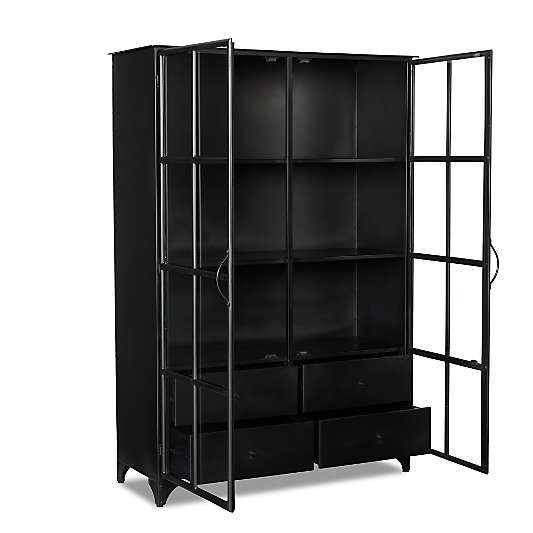 Kedzie 54" Black Iron Storage Display Cabinet