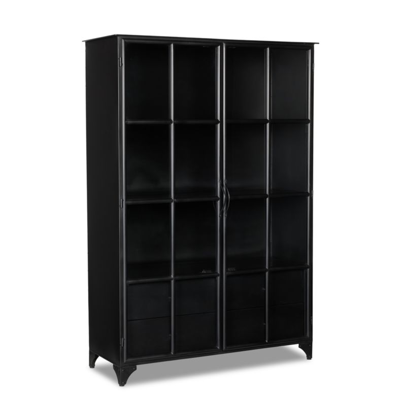 Kedzie 54" Black Iron Storage Display Cabinet - image 2 of 12