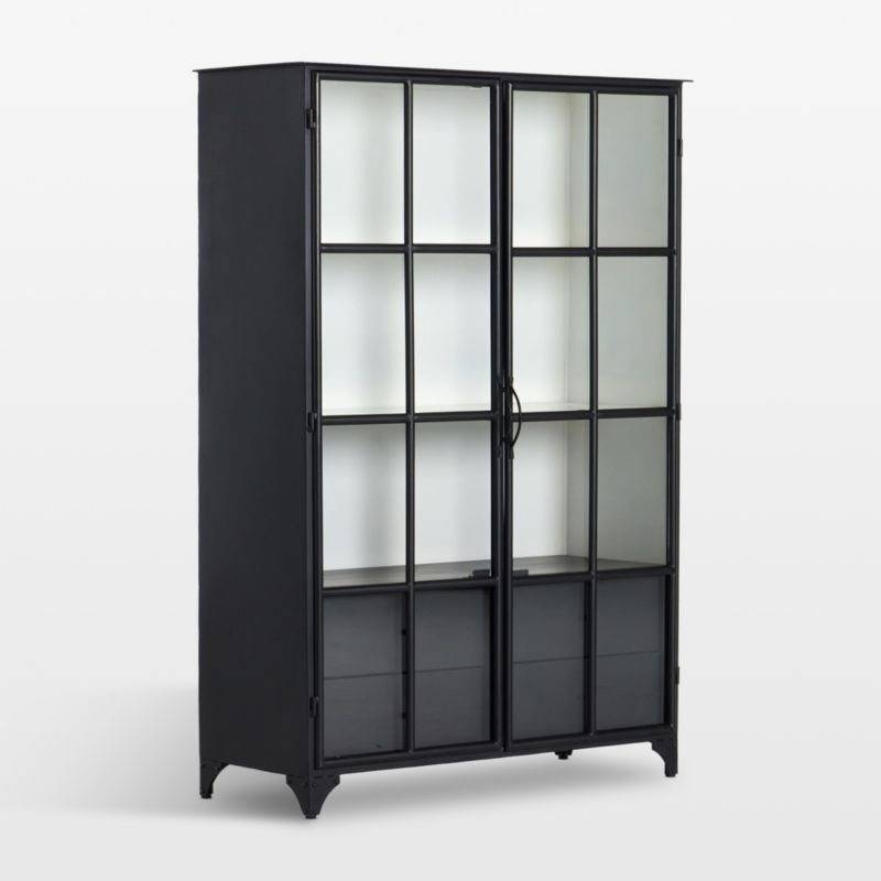 Kedzie Wide Black and White Iron Storage Cabinet - image 4 of 12