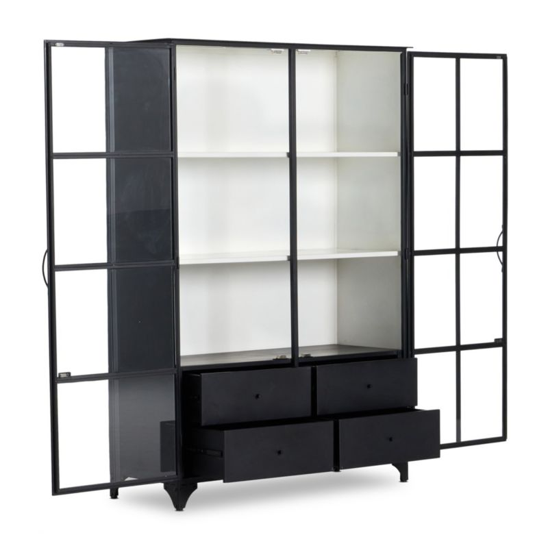 Kedzie Wide Black and White Iron Storage Cabinet - image 9 of 12