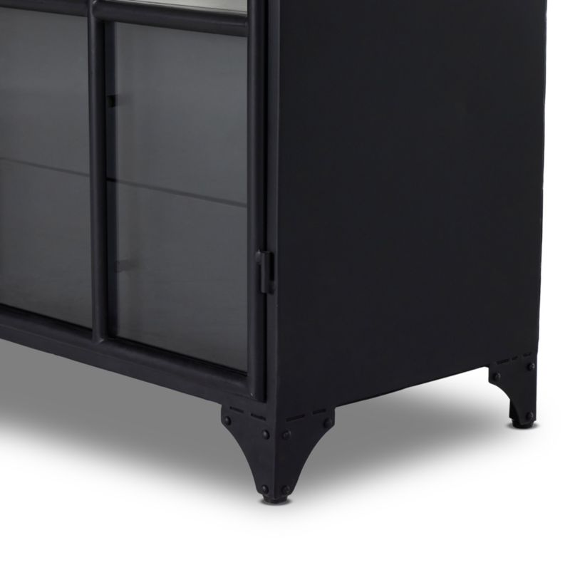 Kedzie Wide Black and White Iron Storage Cabinet - image 7 of 12