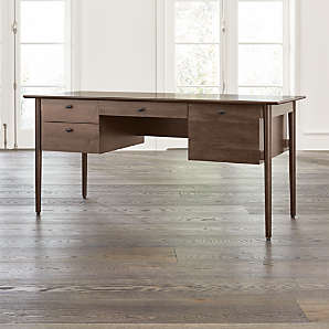 crate and barrel wood desk