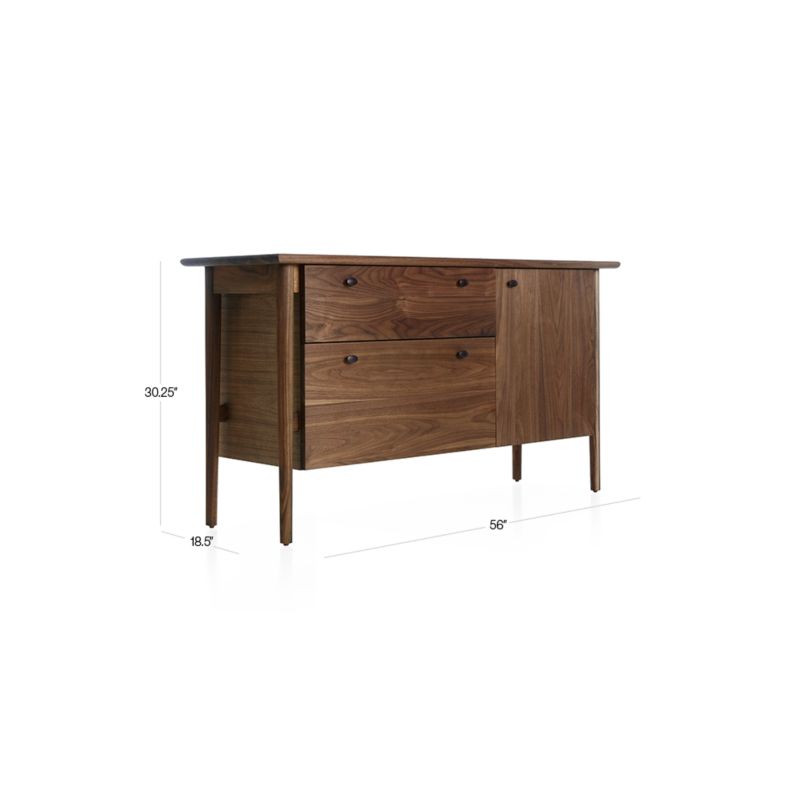 View Kendall Walnut Credenza - image 2 of 10