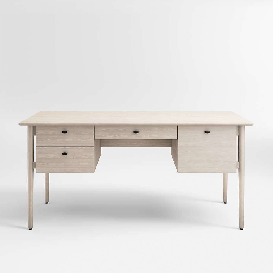 Kendall Pickled Oak Desk + Reviews Crate & Barrel