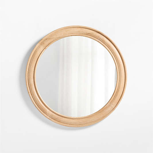 Kensington Natural Oak Wood Round Wall Mirror 45"
