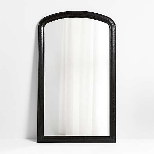 Kensington Black Oak Wood Floor Mirror 79"x47"